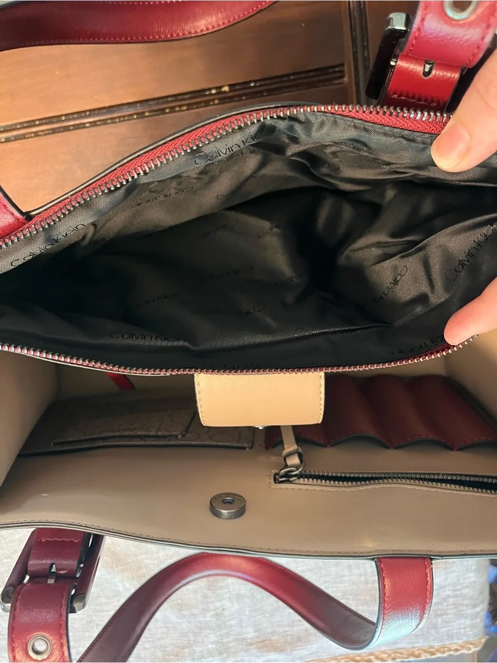 Calvin Klein red shoulder bag